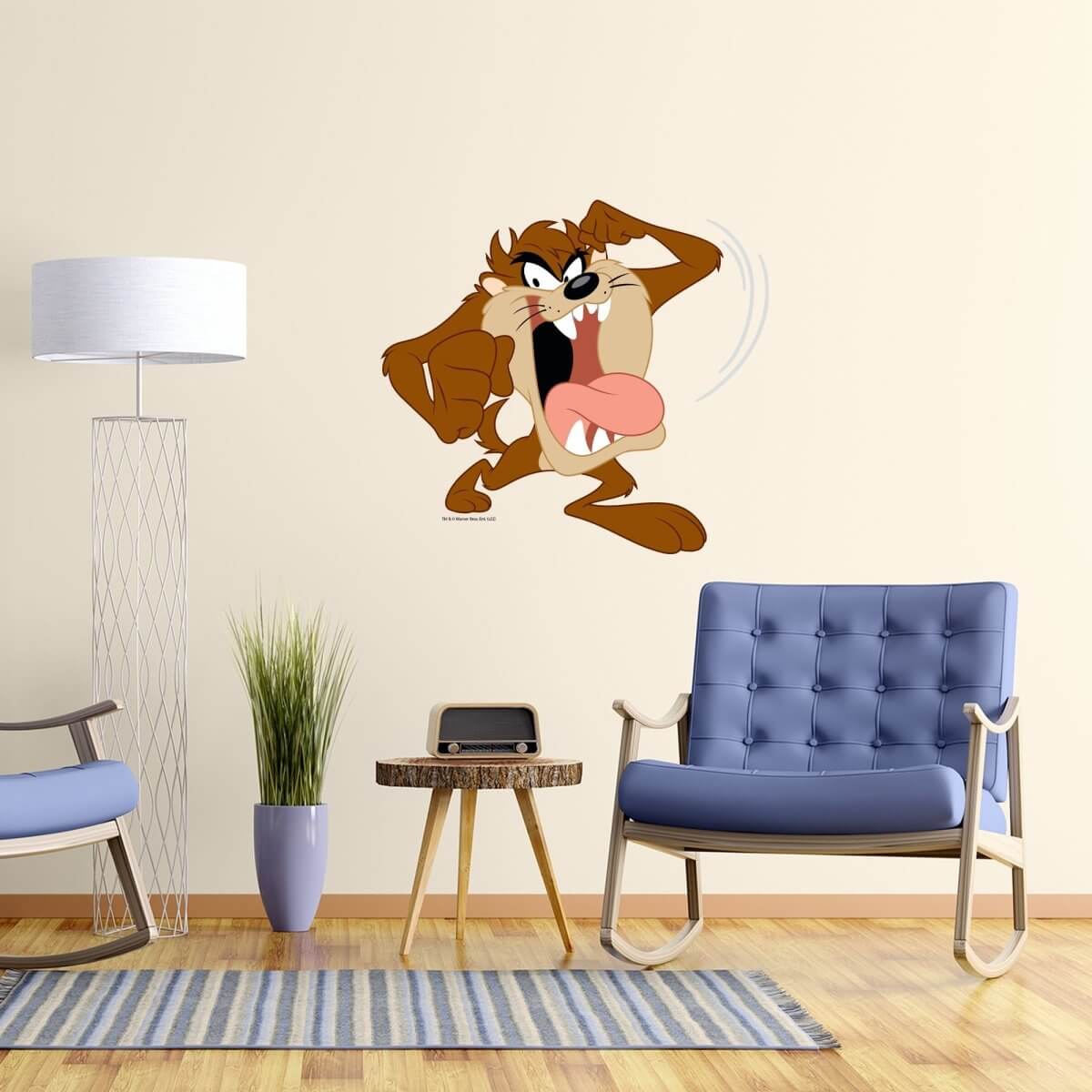 Kismet Decals Looney Tunes Tazmanian Devil Licensed Wall Sticker - Easy DIY Home & Kids Room Decor Wall Decal Art - Kismet Decals