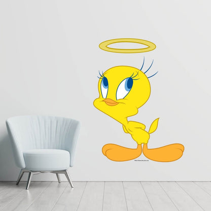 Kismet Decals Looney Tunes Tweety Bird Angelic Licensed Wall Sticker - Easy DIY Home & Kids Room Decor Wall Decal Art - Kismet Decals