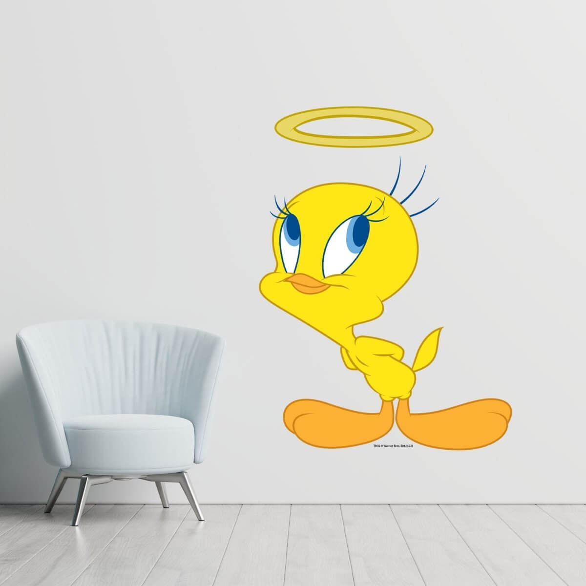Kismet Decals Looney Tunes Tweety Bird Angelic Licensed Wall Sticker - Easy DIY Home & Kids Room Decor Wall Decal Art - Kismet Decals