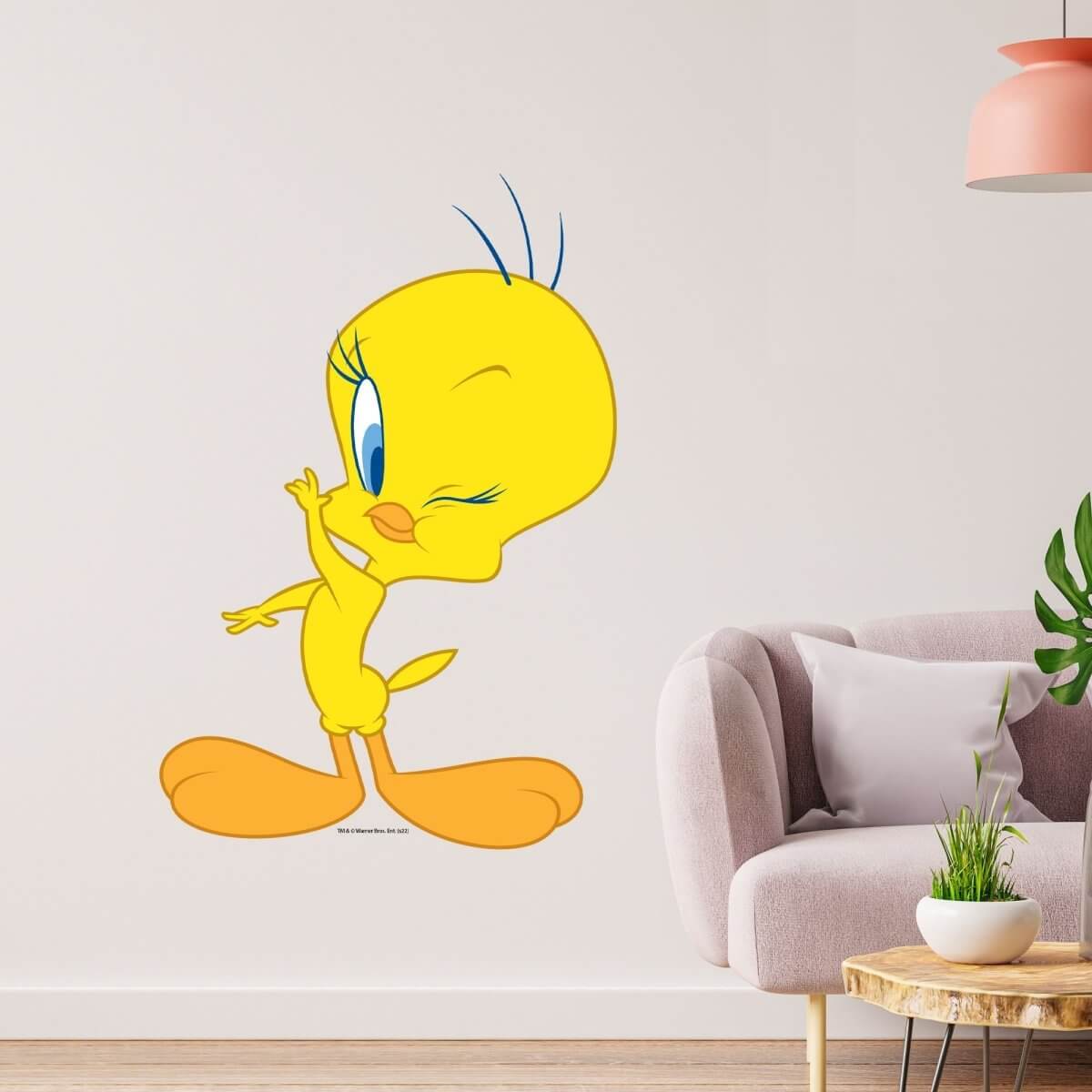 Kismet Decals Looney Tunes Tweety Bird Devious Licensed Wall Sticker - Easy DIY Home & Kids Room Decor Wall Decal Art - Kismet Decals