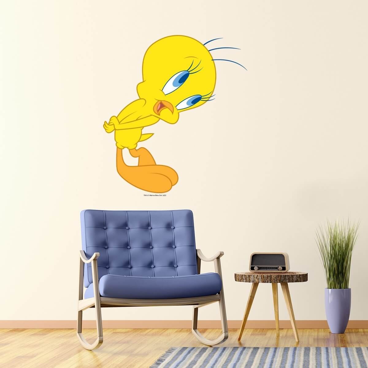 Kismet Decals Looney Tunes Tweety Bird Innoncent Licensed Wall Sticker - Easy DIY Home & Kids Room Decor Wall Decal Art - Kismet Decals