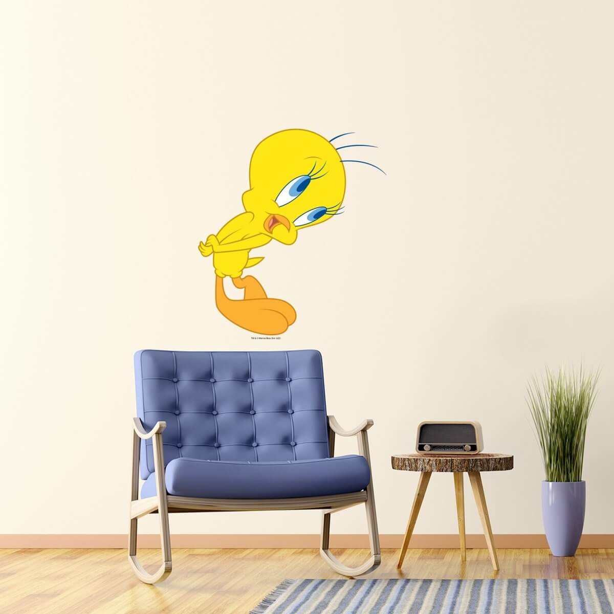 Kismet Decals Looney Tunes Tweety Bird Innoncent Licensed Wall Sticker - Easy DIY Home & Kids Room Decor Wall Decal Art - Kismet Decals