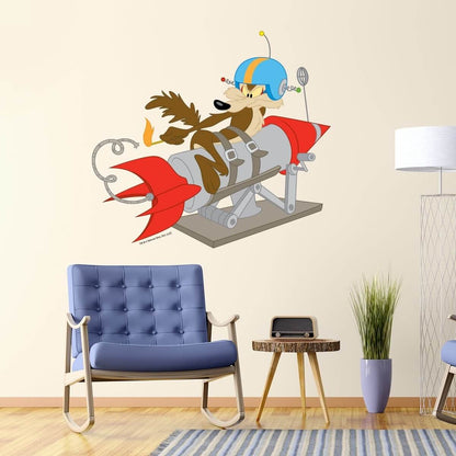 Kismet Decals Looney Tunes Wile E. Rocket Attack Licensed Wall Sticker - Easy DIY Home & Kids Room Decor Wall Decal Art - Kismet Decals