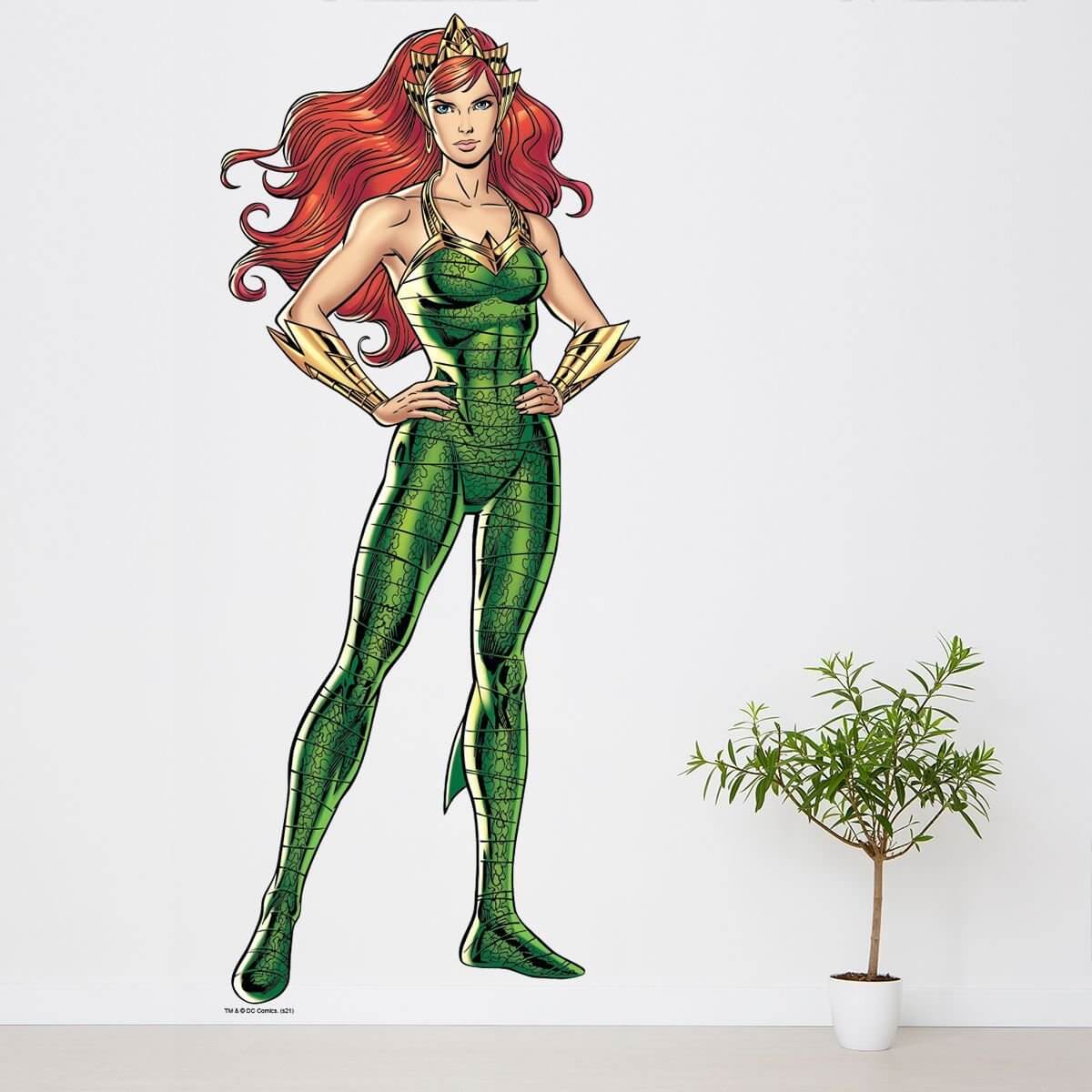 Kismet Decals Mera Queen of Atlantis Licensed Wall Sticker - Easy DIY Justice League Home & Room Decor Wall Art - Kismet Decals