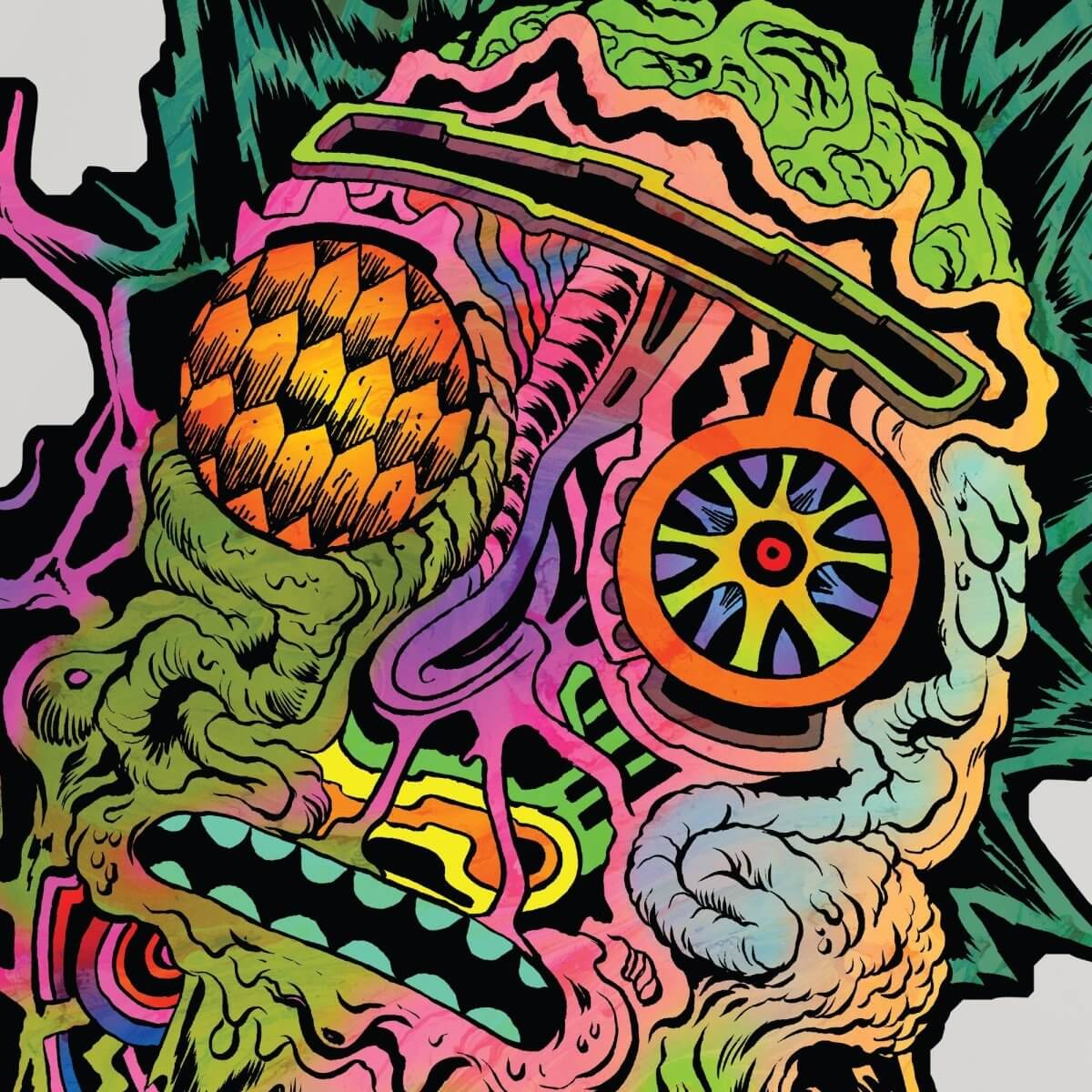 Kismet Decals Rick & Morty Psychedelic Monsters 1 Licensed Wall Sticker - Easy DIY Home & Kids Room Decor Wall Decal Art - Kismet Decals
