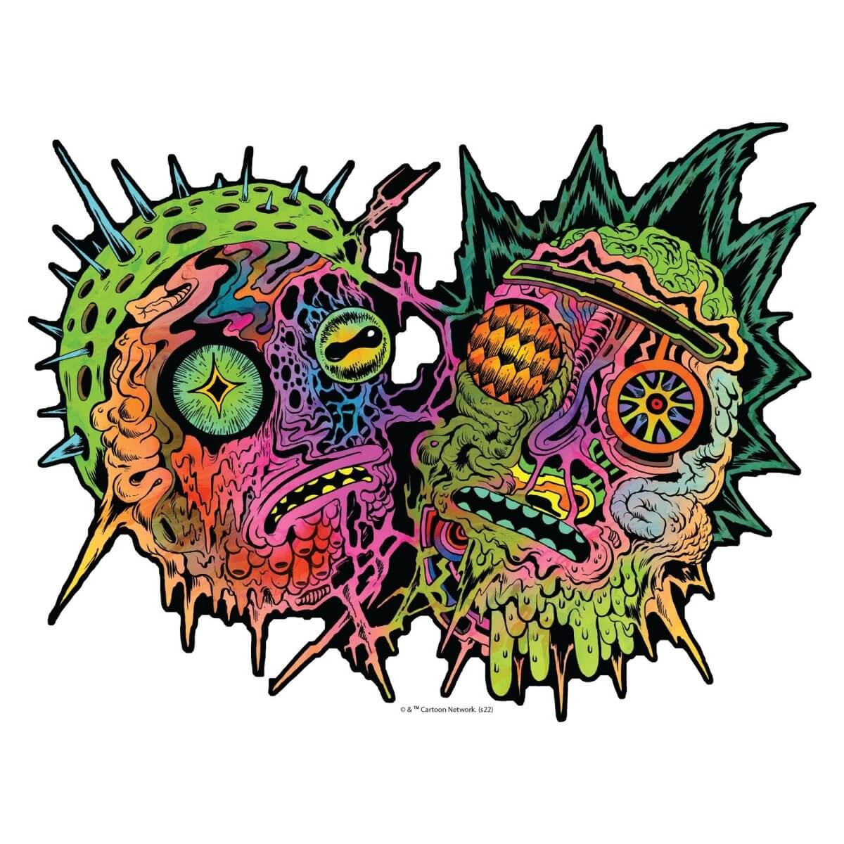 Kismet Decals Rick & Morty Psychedelic Monsters 1 Licensed Wall Sticker - Easy DIY Home & Kids Room Decor Wall Decal Art - Kismet Decals