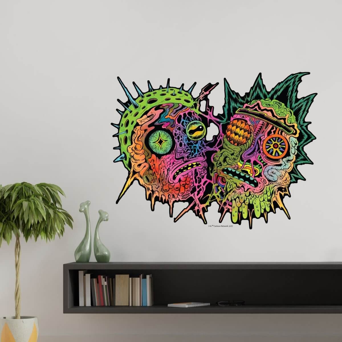 Kismet Decals Rick & Morty Psychedelic Monsters 1 Licensed Wall Sticker - Easy DIY Home & Kids Room Decor Wall Decal Art - Kismet Decals