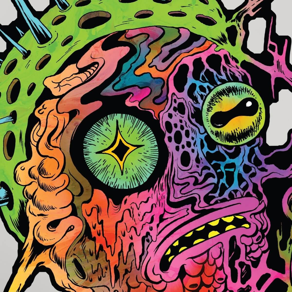 Kismet Decals Rick & Morty Psychedelic Monsters 1 Licensed Wall Sticker - Easy DIY Home & Kids Room Decor Wall Decal Art - Kismet Decals