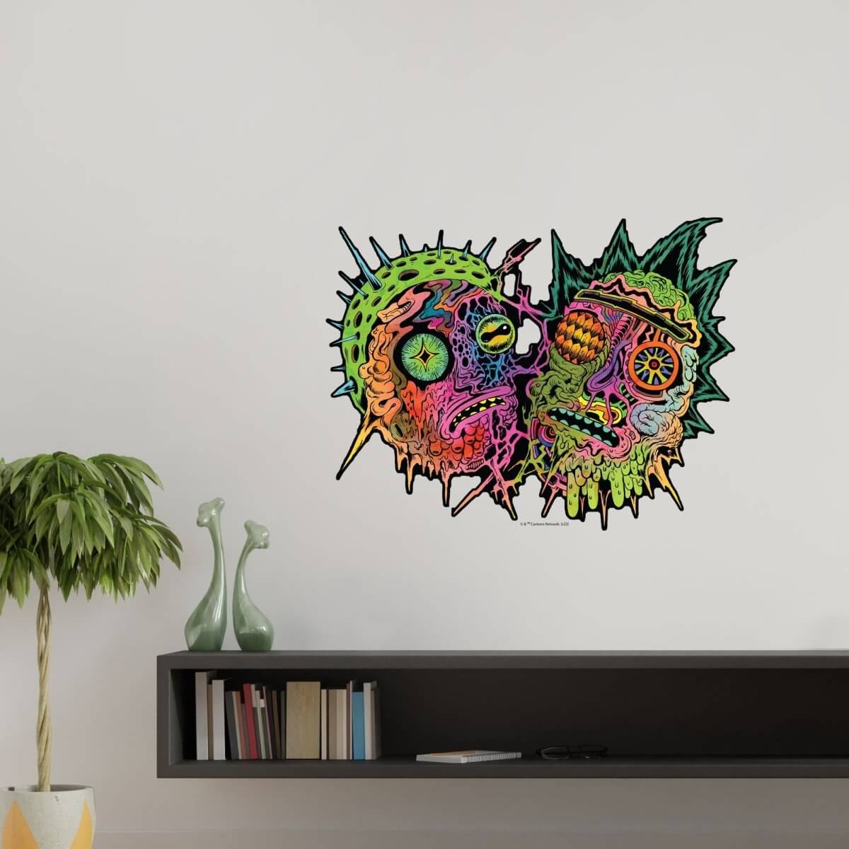 Kismet Decals Rick & Morty Psychedelic Monsters 1 Licensed Wall Sticker - Easy DIY Home & Kids Room Decor Wall Decal Art - Kismet Decals