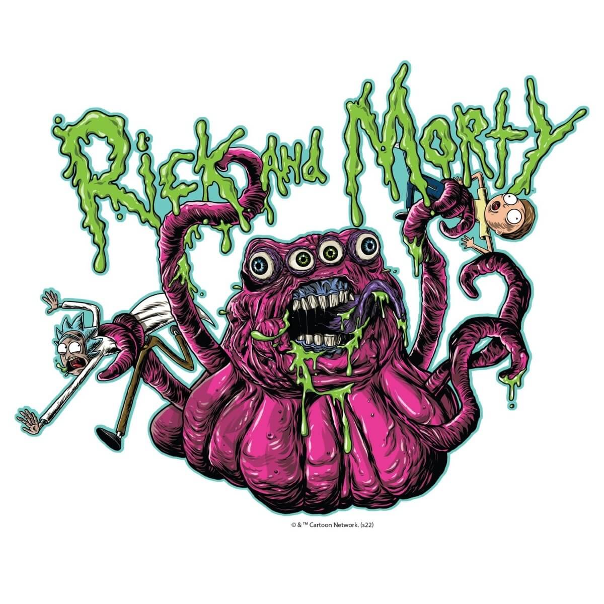 Kismet Decals Rick & Morty Psychedelic Monsters 7 Licensed Wall Sticker - Easy DIY Home & Kids Room Decor Wall Decal Art - Kismet Decals