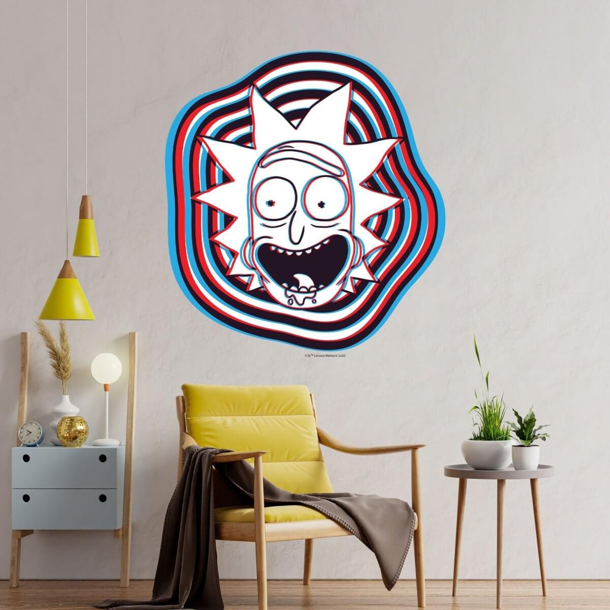Kismet Decals Rick & Morty Vaporwave Sci-Fi 5 Licensed Wall Sticker - Easy DIY Home & Kids Room Decor Wall Decal Art - Kismet Decals