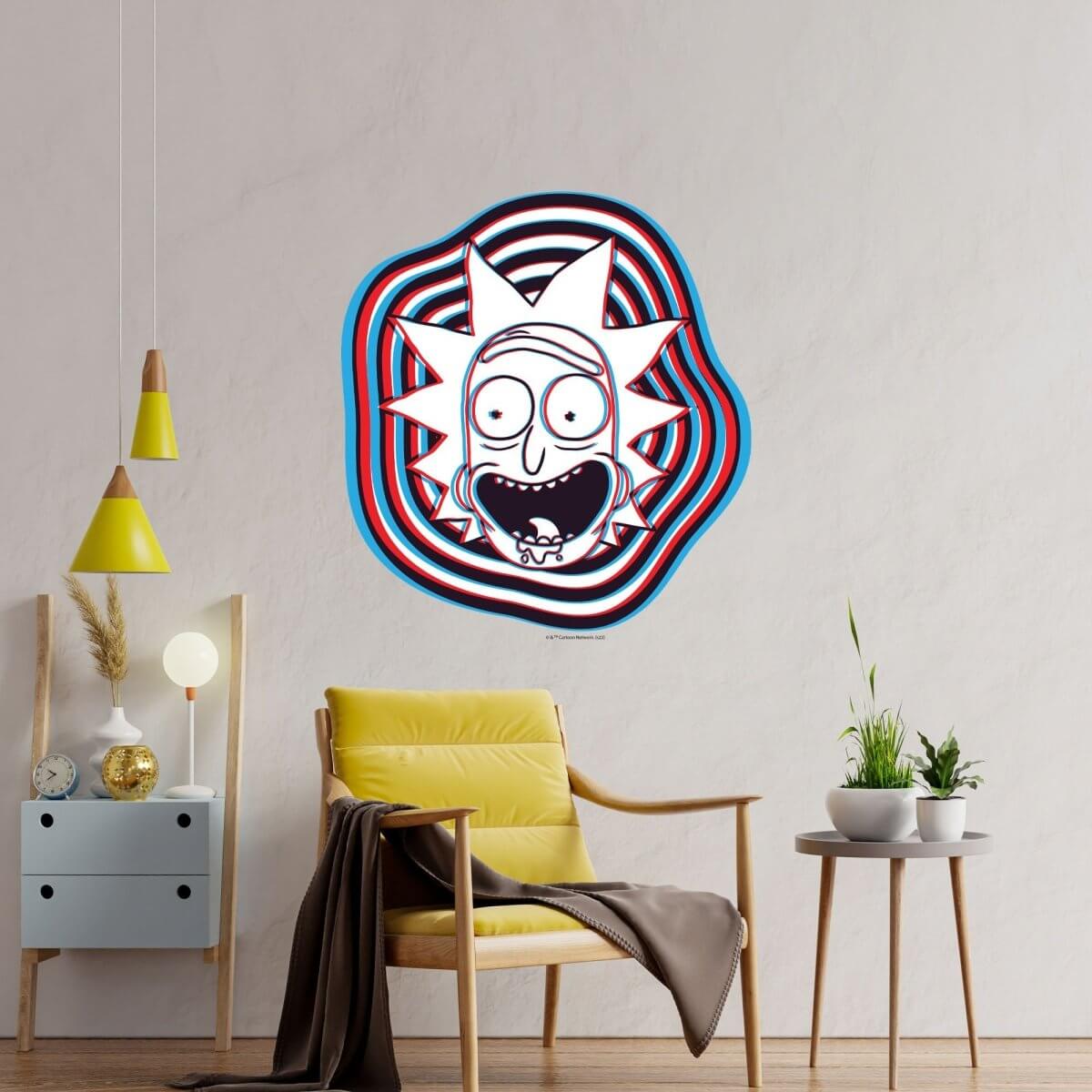 Kismet Decals Rick & Morty Vaporwave Sci-Fi 5 Licensed Wall Sticker - Easy DIY Home & Kids Room Decor Wall Decal Art - Kismet Decals