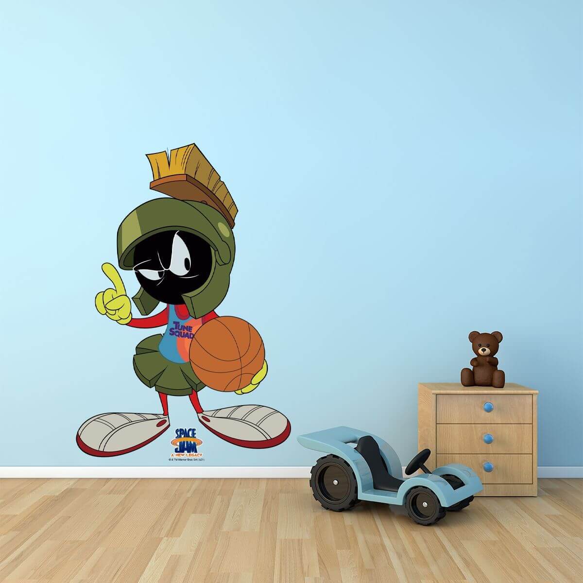 Kismet Decals Space Jam: A New Legacy Baller Marvin Licensed Wall Sticker - Easy DIY Looney Tunes Home & Room Decor - Kismet Decals