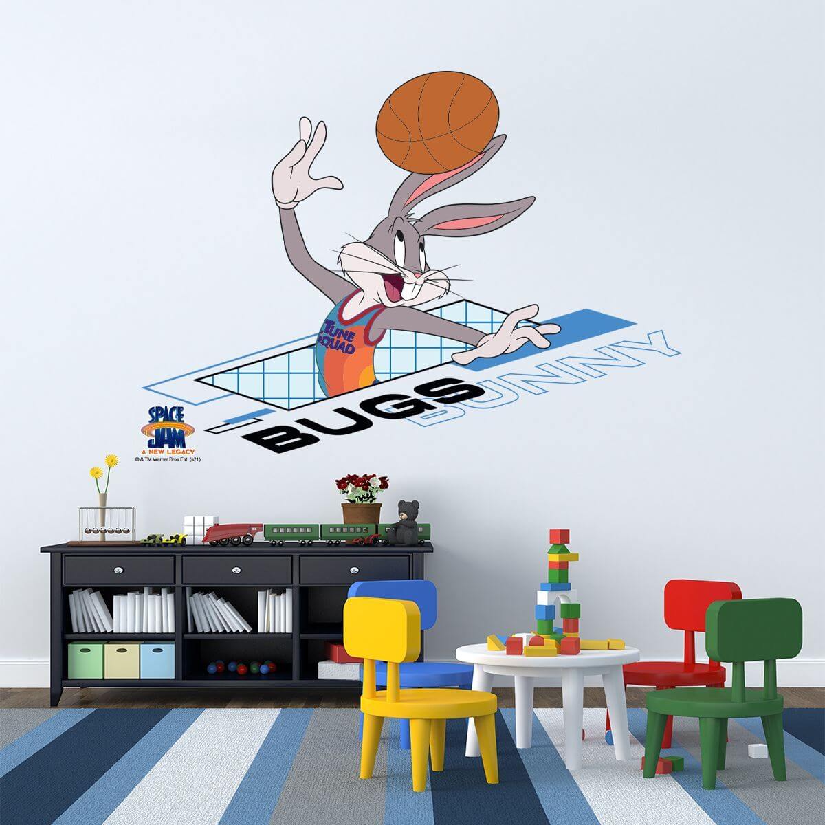 Kismet Decals Space Jam: A New Legacy Bugs Bunny Hook Licensed Wall Sticker - Easy DIY Looney Tunes Home & Room Decor - Kismet Decals