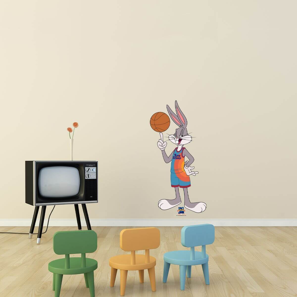 Kismet Decals Space Jam: A New Legacy Bugs Bunny Skills Licensed Wall Sticker - Easy DIY Looney Tunes Home & Room Decor - Kismet Decals
