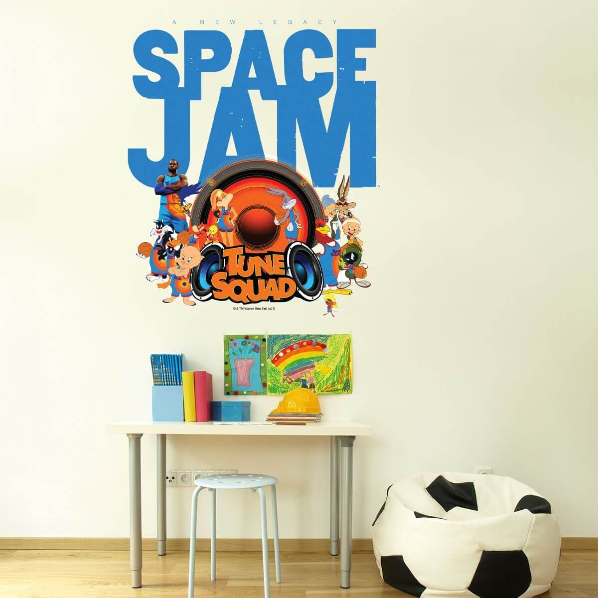 Kismet Decals Space Jam: A New Legacy Full Tune Squad Licensed Wall Sticker - Easy DIY Looney Tunes Home & Room Decor - Kismet Decals
