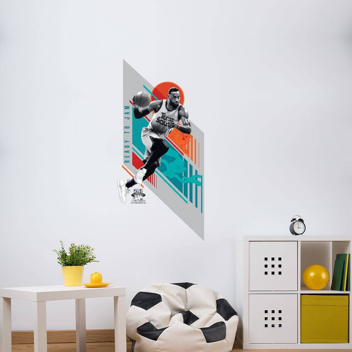 Kismet Decals Space Jam: A New Legacy LeBron James Ready Licensed Wall Sticker - Easy DIY Looney Tunes Home & Room Decor - Kismet Decals