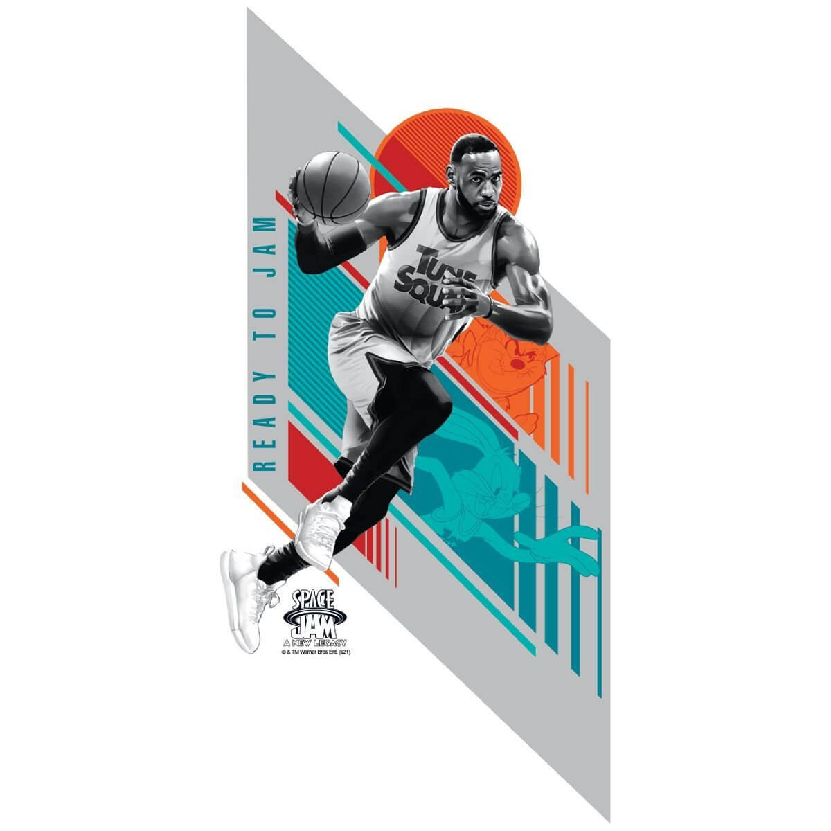 Kismet Decals Space Jam: A New Legacy LeBron James Ready Licensed Wall Sticker - Easy DIY Looney Tunes Home & Room Decor - Kismet Decals