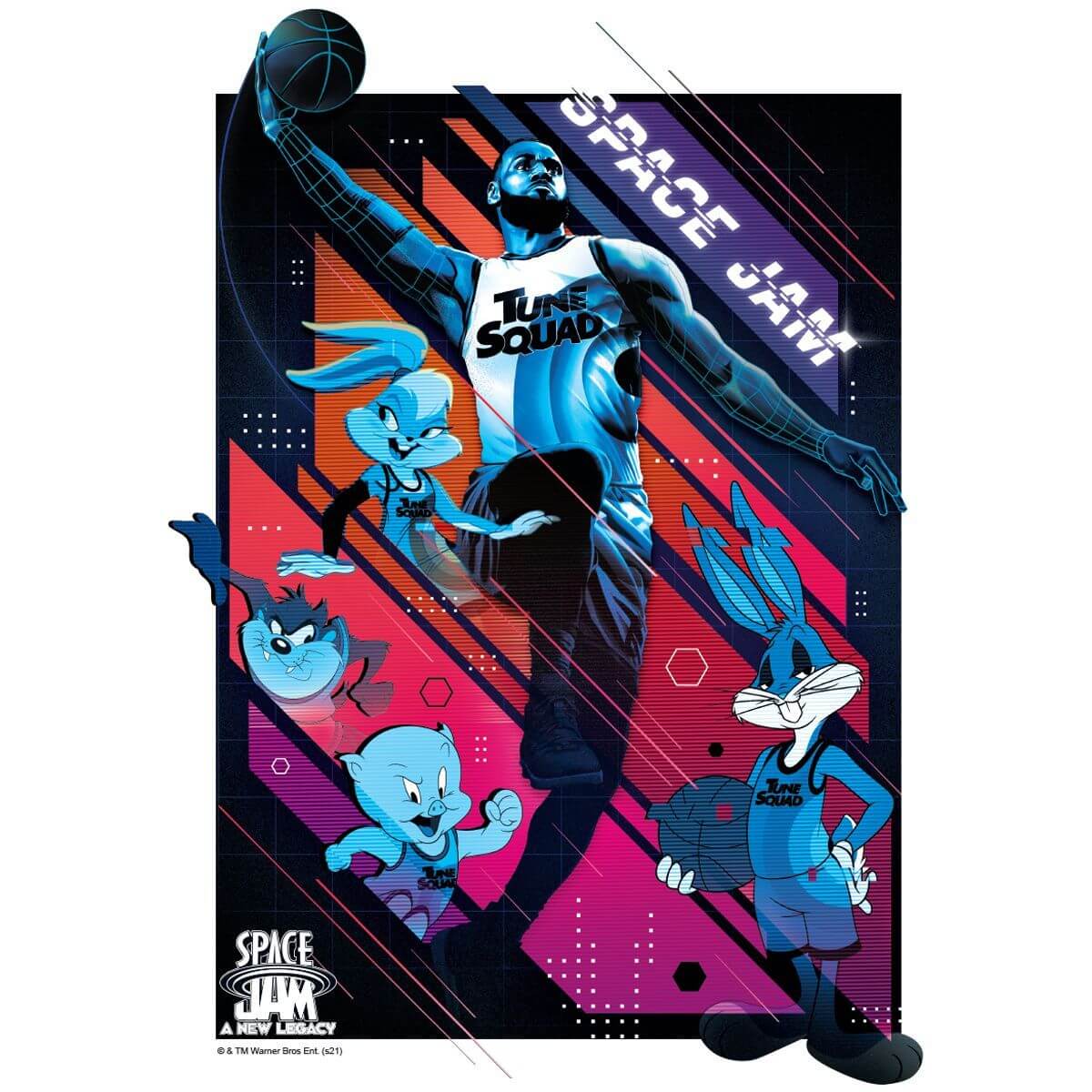 Kismet Decals Space Jam: A New Legacy LeBron & Squad Licensed Wall Sticker - Easy DIY Looney Tunes Home & Room Decor - Kismet Decals