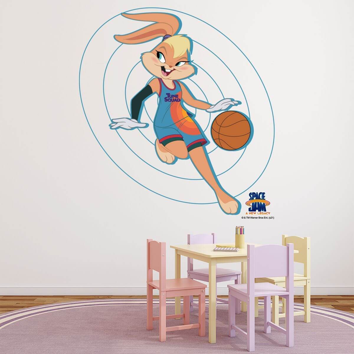 Kismet Decals Space Jam: A New Legacy Lola Bunny Baller Licensed Wall Sticker - Easy DIY Looney Tunes Home & Room Decor - Kismet Decals