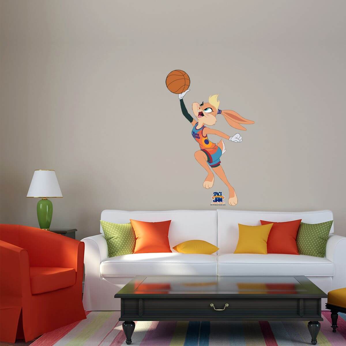 Kismet Decals Space Jam: A New Legacy Lola Bunny Lay-up Licensed Wall Sticker - Easy DIY Looney Tunes Home & Room Decor - Kismet Decals
