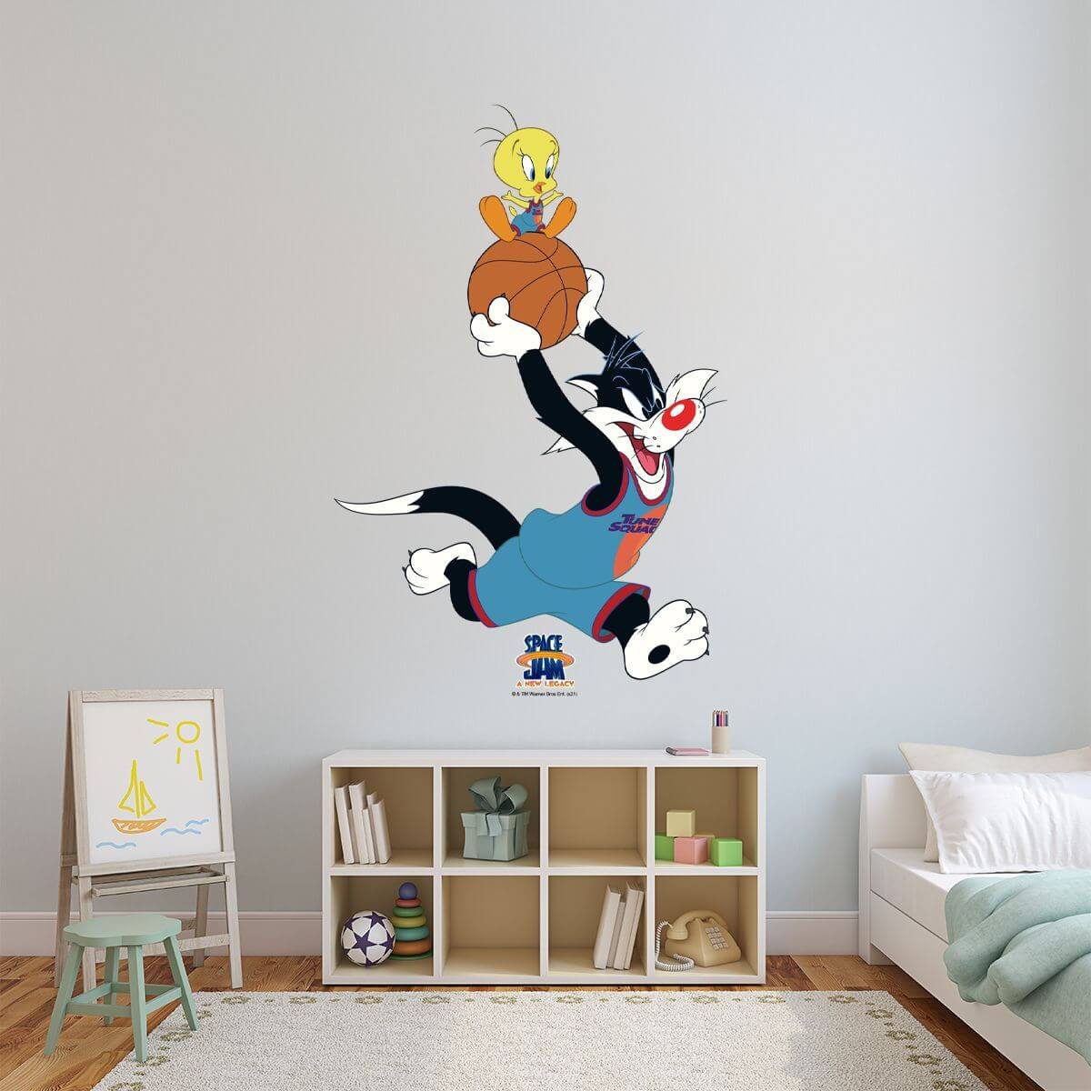 Kismet Decals Space Jam: A New Legacy Sylvester & Tweety Licensed Wall Sticker - Easy DIY Looney Tunes Home & Room Decor - Kismet Decals