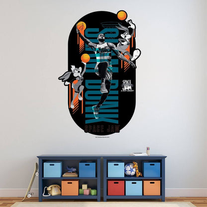 Kismet Decals Space Jam: A New Legacy Tune Squad Buckets Licensed Wall Sticker - Easy DIY Looney Tunes Home & Room Decor - Kismet Decals