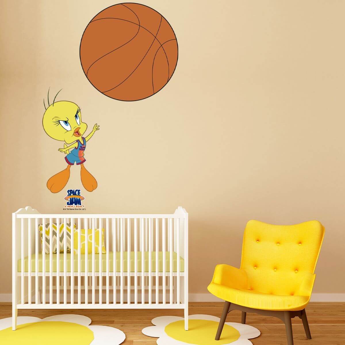 Kismet Decals Space Jam: A New Legacy Tweety Bird Licensed Wall Sticker - Easy DIY Looney Tunes Home & Room Decor - Kismet Decals