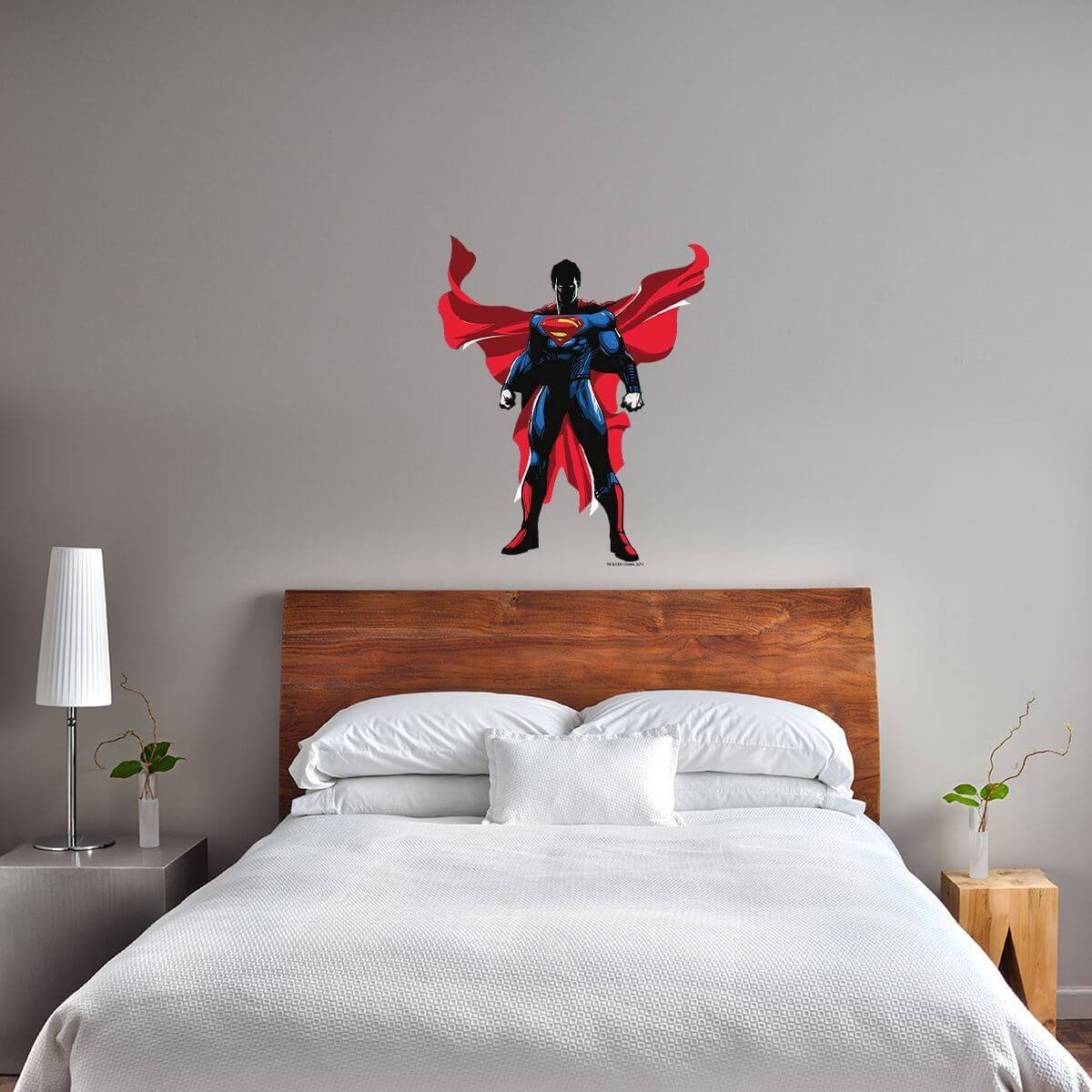 Kismet Decals Superman Battle Stance Licensed Wall Sticker - Easy DIY Justice League Home & Room Decor Wall Art - Kismet Decals