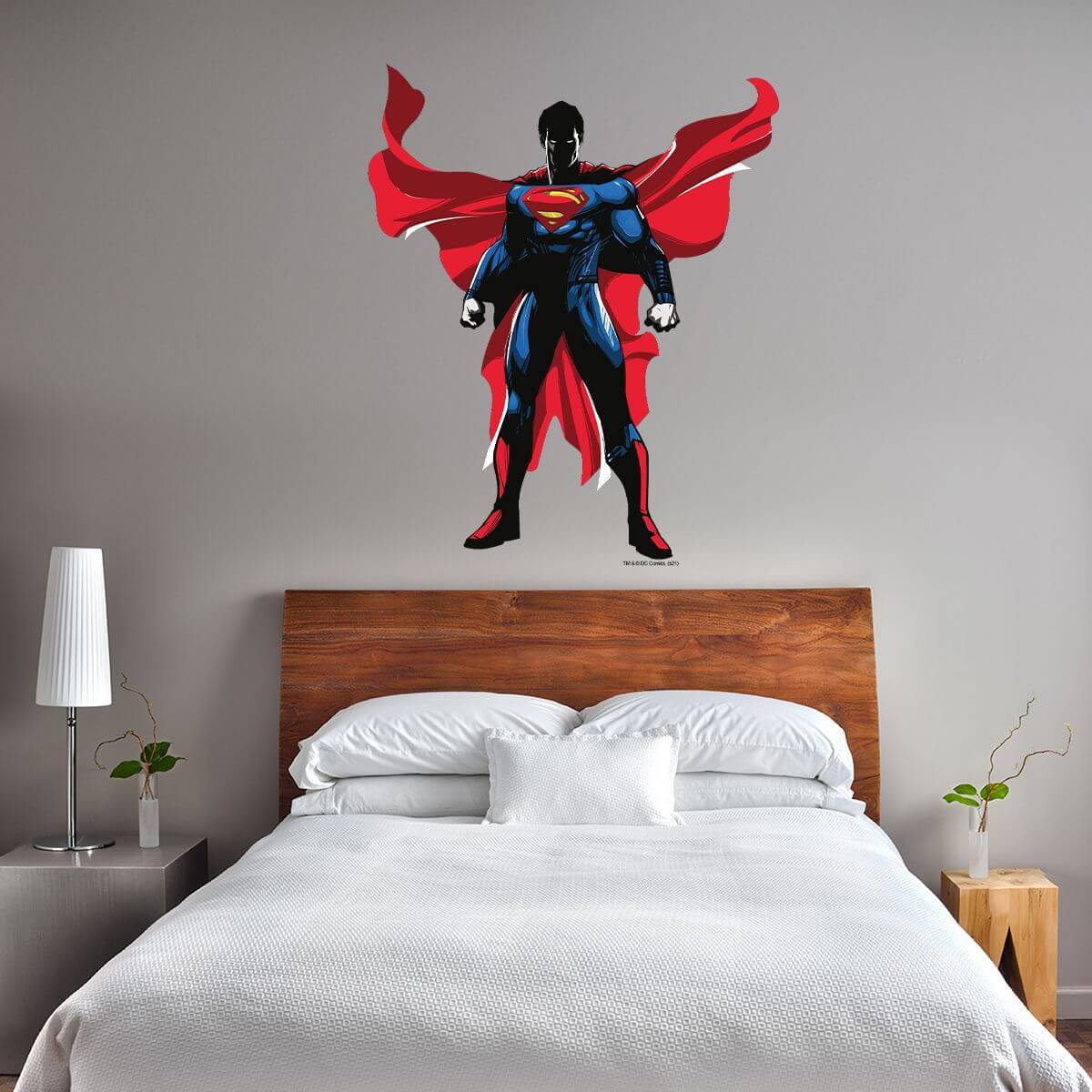 Kismet Decals Superman Battle Stance Licensed Wall Sticker - Easy DIY Justice League Home & Room Decor Wall Art - Kismet Decals