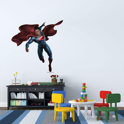 Kismet Decals Superman Charge Attack Licensed Wall Sticker - Easy DIY Justice League Home & Room Decor Wall Art - Kismet Decals