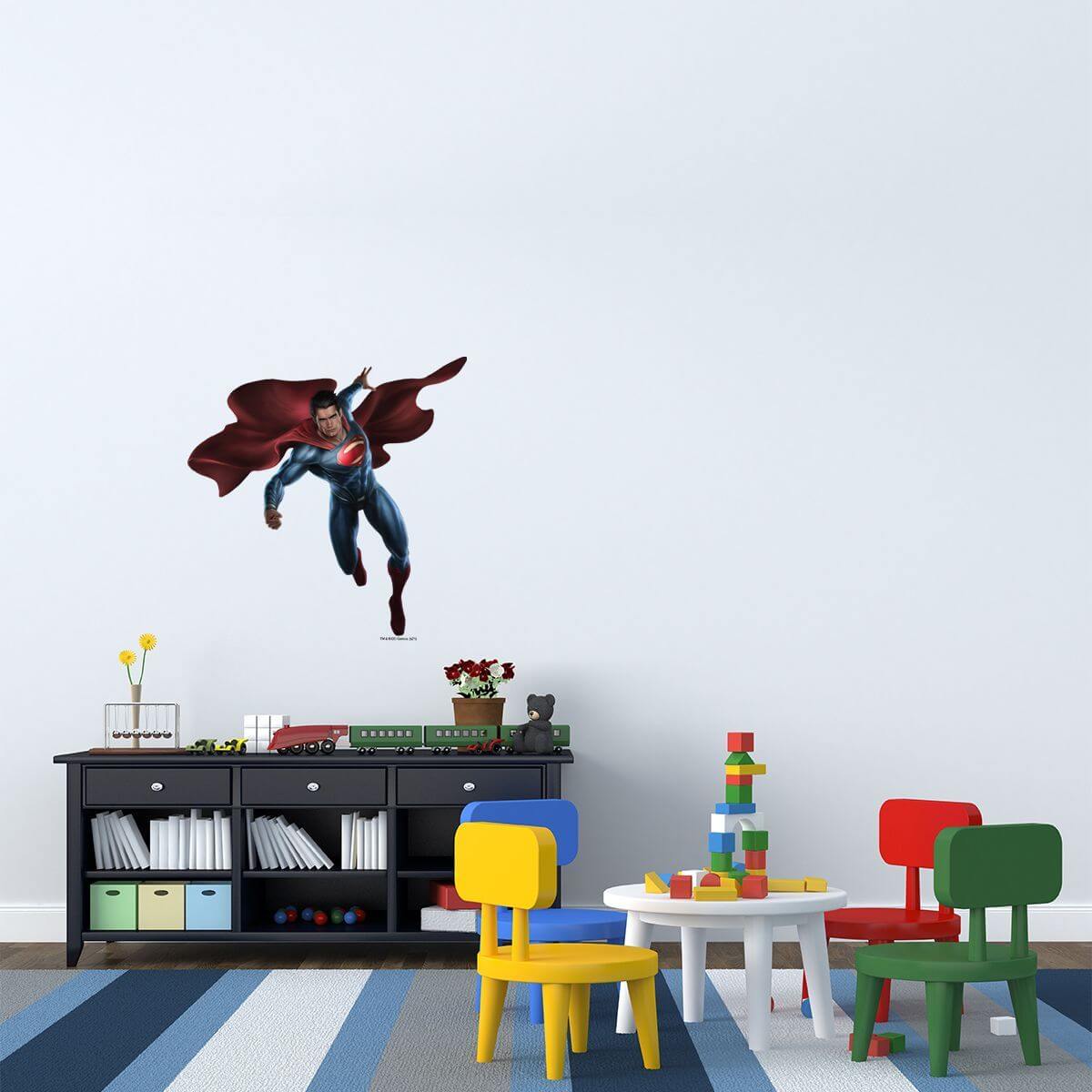 Kismet Decals Superman Charge Attack Licensed Wall Sticker - Easy DIY Justice League Home & Room Decor Wall Art - Kismet Decals