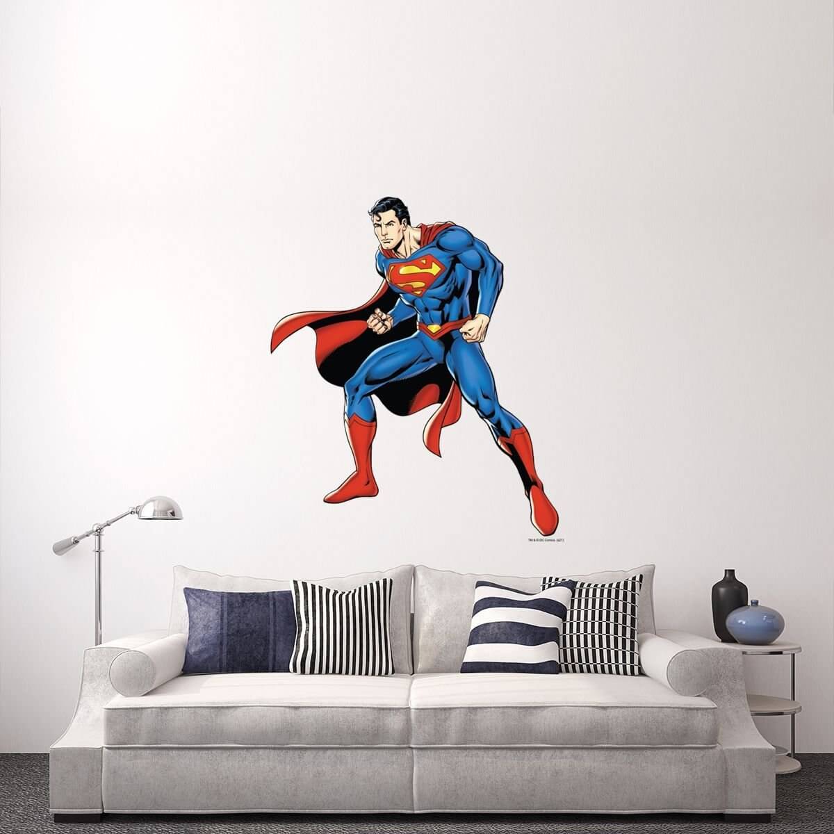 Kismet Decals Superman Combat Ready Licensed Wall Sticker - Easy DIY Justice League Home & Room Decor Wall Art - Kismet Decals
