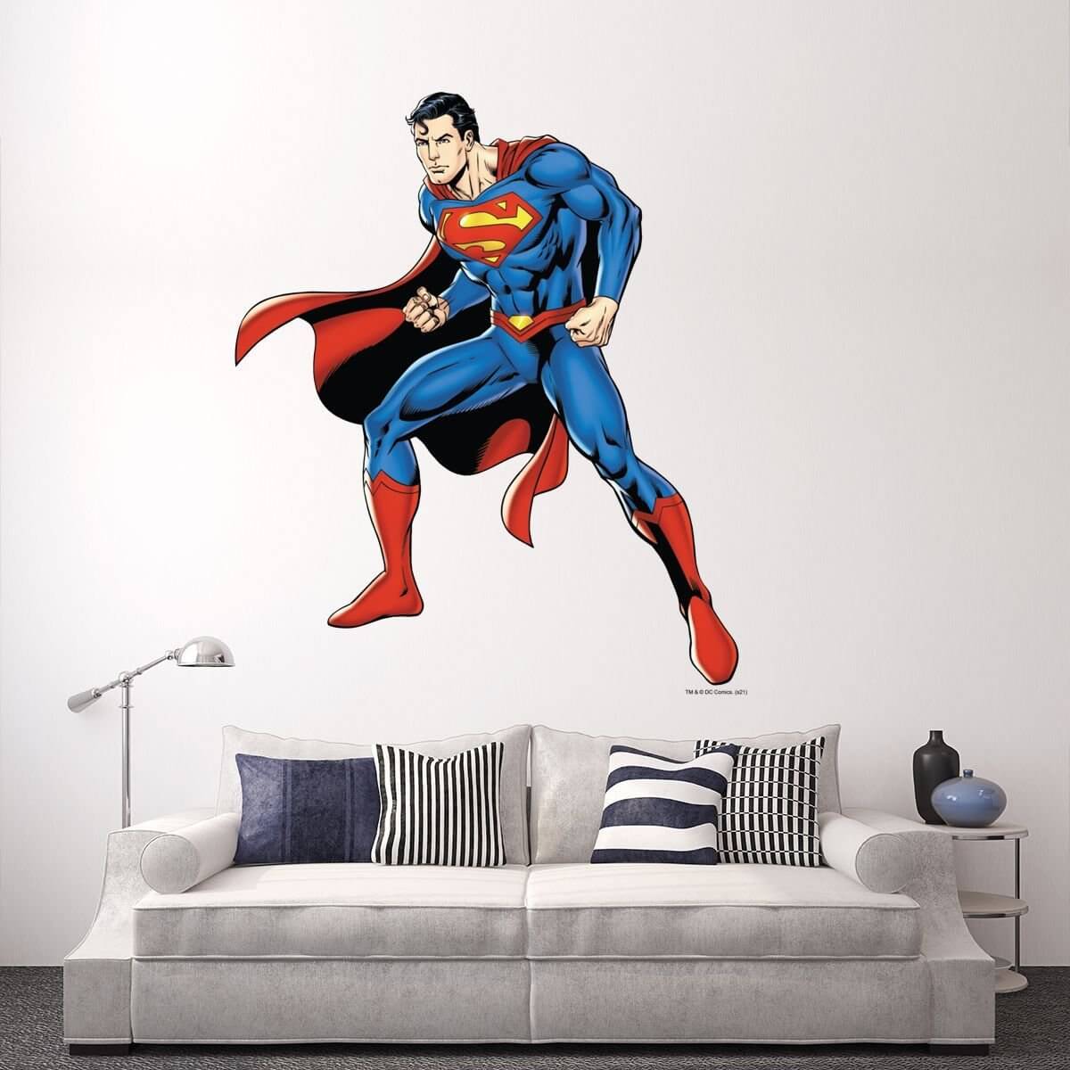 Kismet Decals Superman Combat Ready Licensed Wall Sticker - Easy DIY Justice League Home & Room Decor Wall Art - Kismet Decals