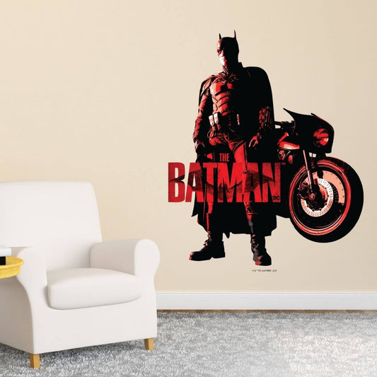 Kismet Decals The Batman 2022 & Batcycle battle ready Licensed Wall Sticker - Easy DIY Home & Kids Room Decor Wall Decal Art - Kismet Decals