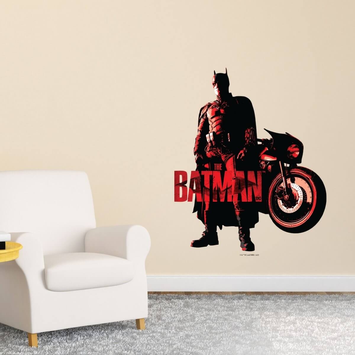 Kismet Decals The Batman 2022 & Batcycle battle ready Licensed Wall Sticker - Easy DIY Home & Kids Room Decor Wall Decal Art - Kismet Decals