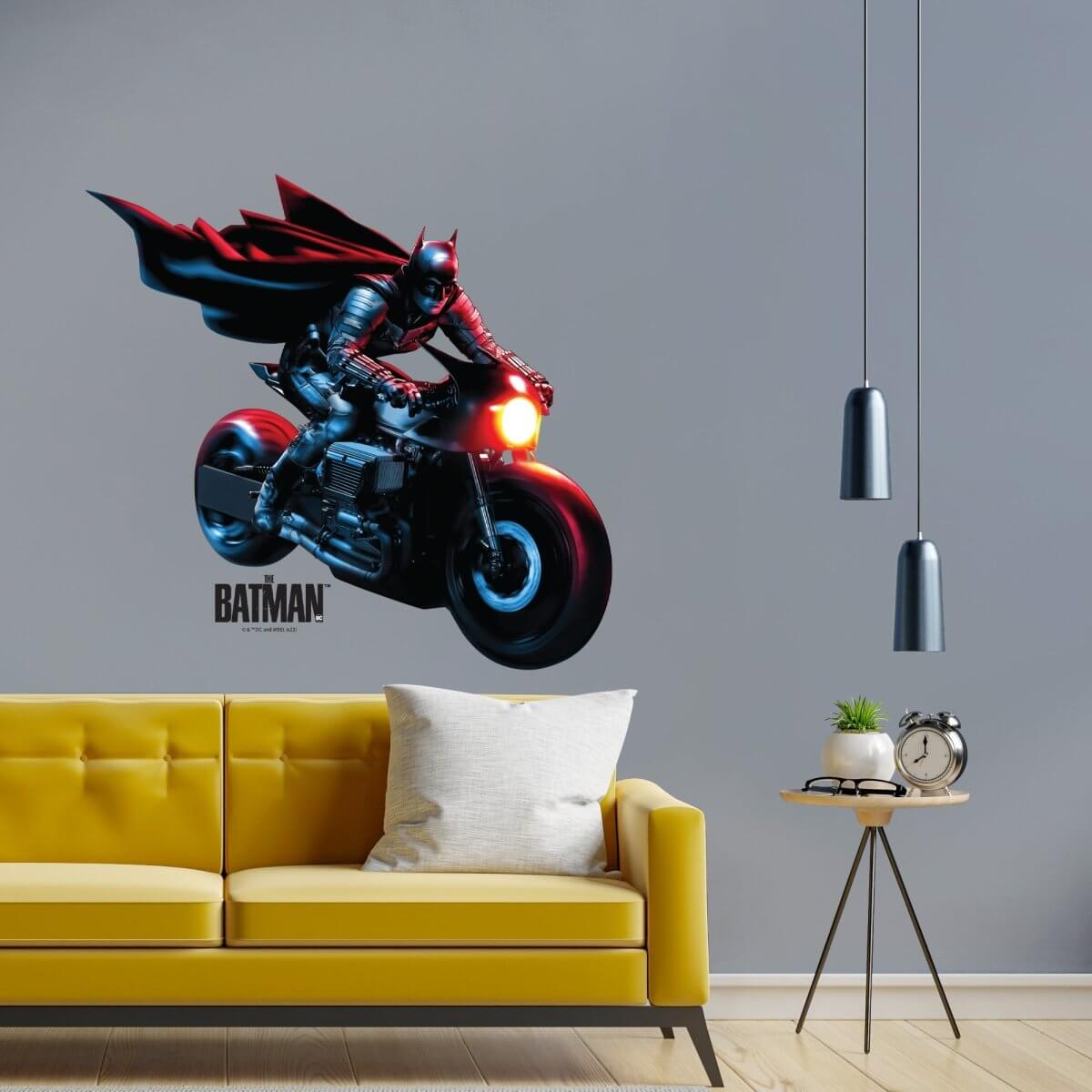 Kismet Decals The Batman 2022 & Batcycle Licensed Wall Sticker - Easy DIY Home & Kids Room Decor Wall Decal Art - Kismet Decals
