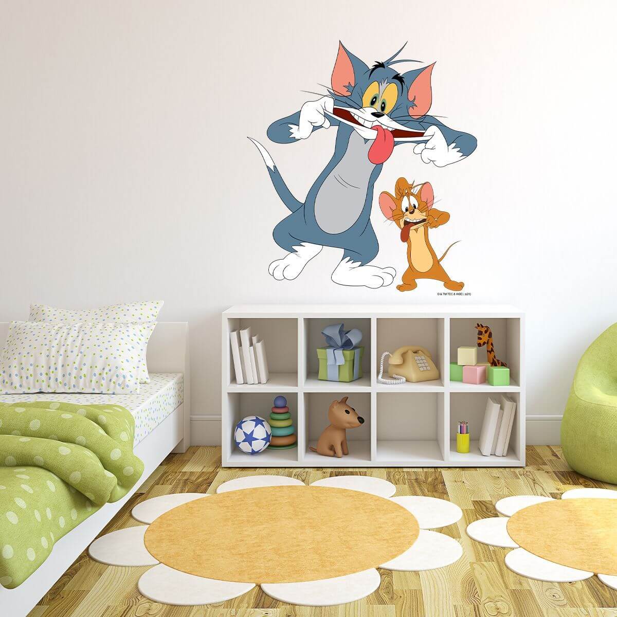 Kismet Decals Tom & Jerry: Duo of Fun Licensed Wall Sticker - Easy DIY Home & Room Decor Cartoon Wall Art - Kismet Decals
