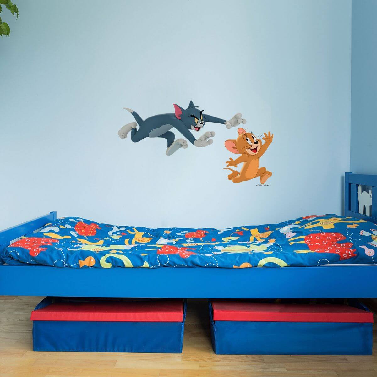 Kismet Decals Tom & Jerry: Friendly Chase Down Licensed Wall Sticker - Easy DIY Home & Room Decor Cartoon Wall Art - Kismet Decals