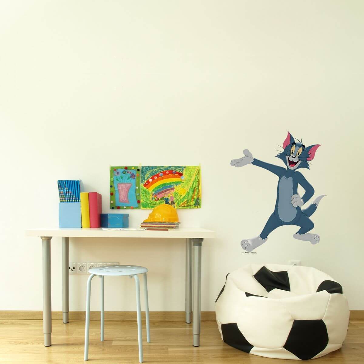 Kismet Decals Tom & Jerry: Happy Tom Welcomes You Licensed Wall Sticker - Easy DIY Home & Room Decor Cartoon Wall Art - Kismet Decals