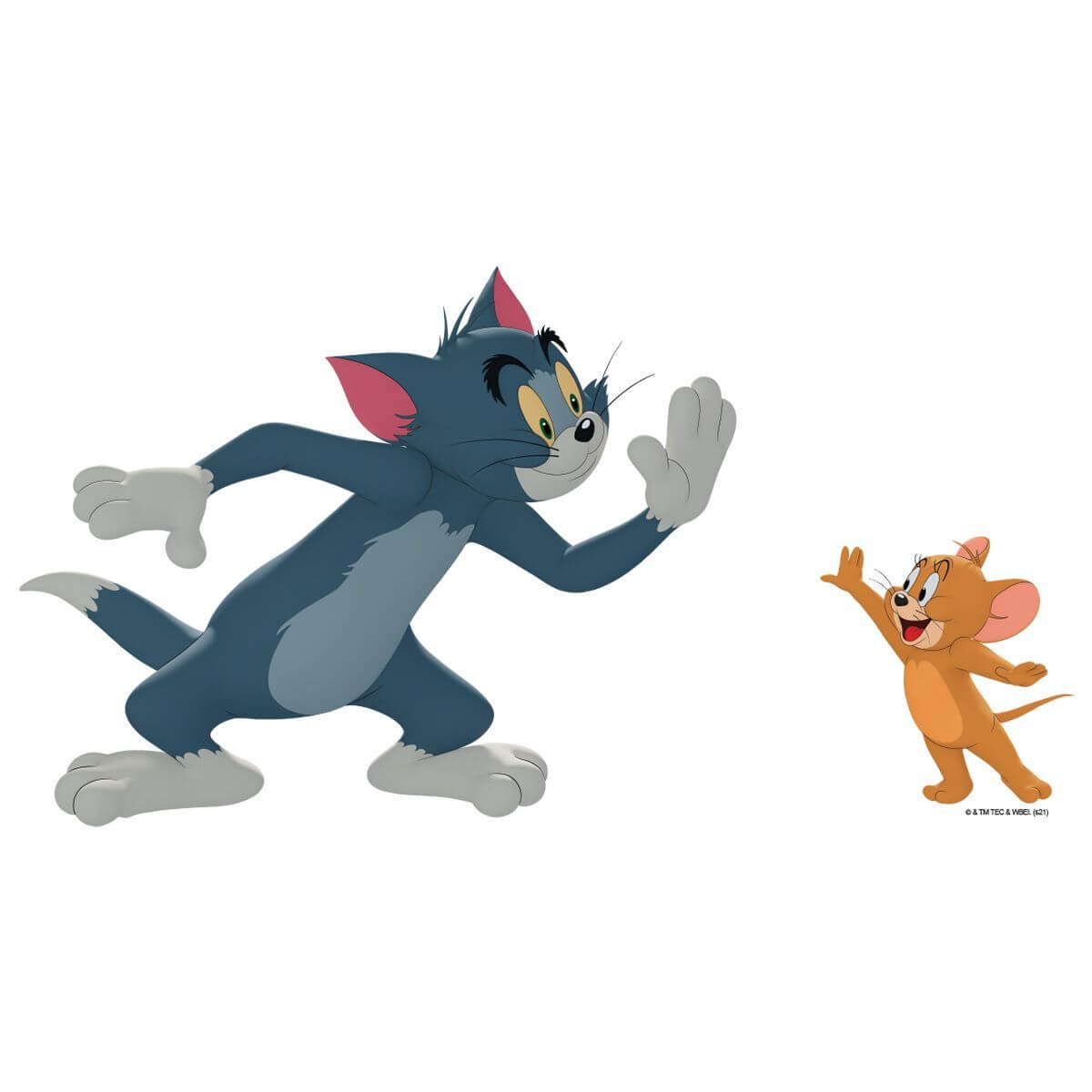 Kismet Decals Tom & Jerry: High Five! Licensed Wall Sticker - Easy DIY Home & Room Decor Cartoon Wall Art - Kismet Decals