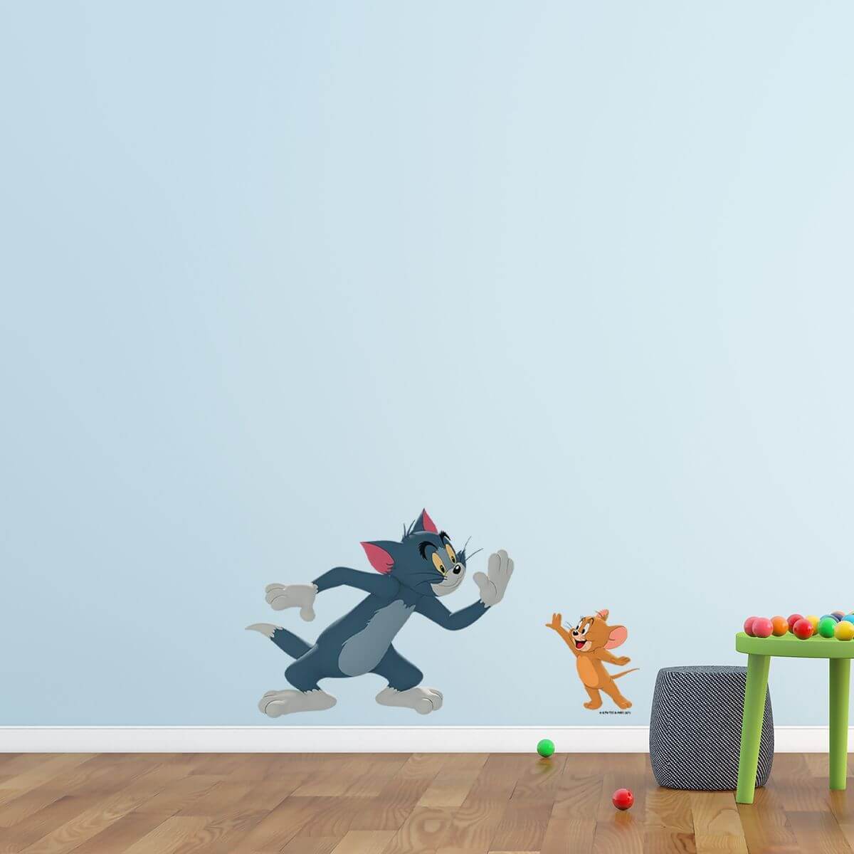 Kismet Decals Tom & Jerry: High Five! Licensed Wall Sticker - Easy DIY Home & Room Decor Cartoon Wall Art - Kismet Decals