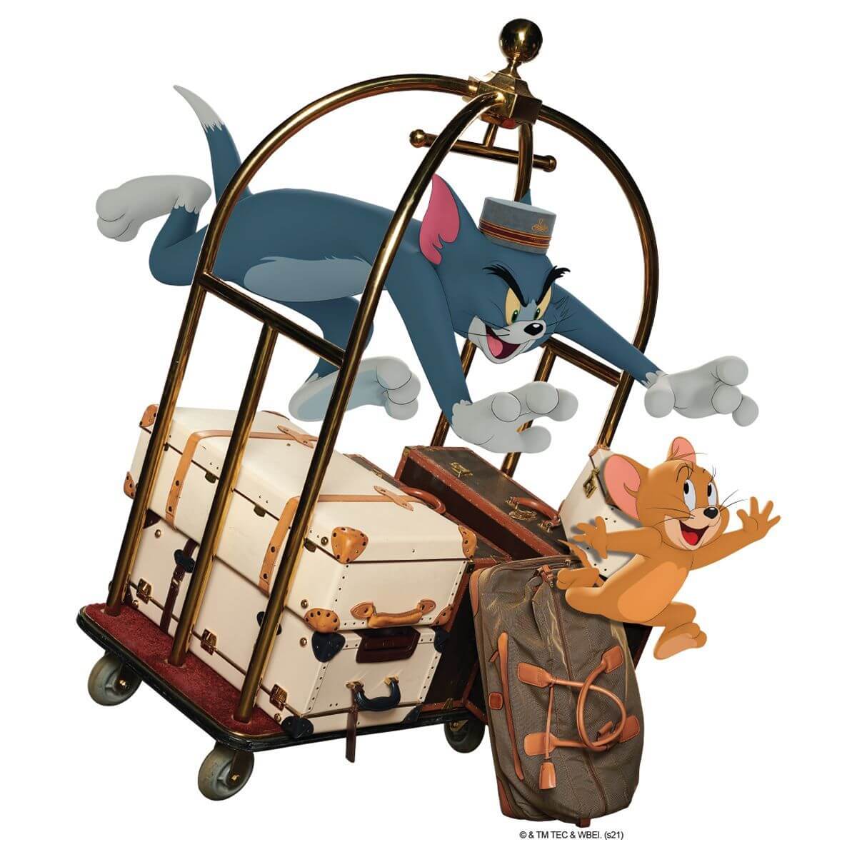 Kismet Decals Tom & Jerry: Hotel Chase Down Licensed Wall Sticker - Easy DIY Home & Room Decor Cartoon Wall Art - Kismet Decals