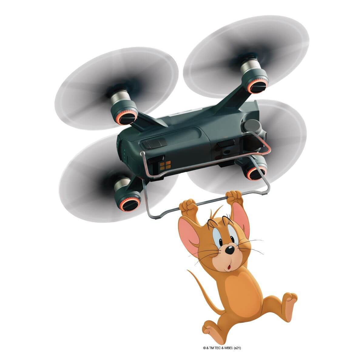 Kismet Decals Tom & Jerry: Jerry Hanging on A Drone Licensed Wall Sticker - Easy DIY Home & Room Decor Cartoon Wall Art - Kismet Decals
