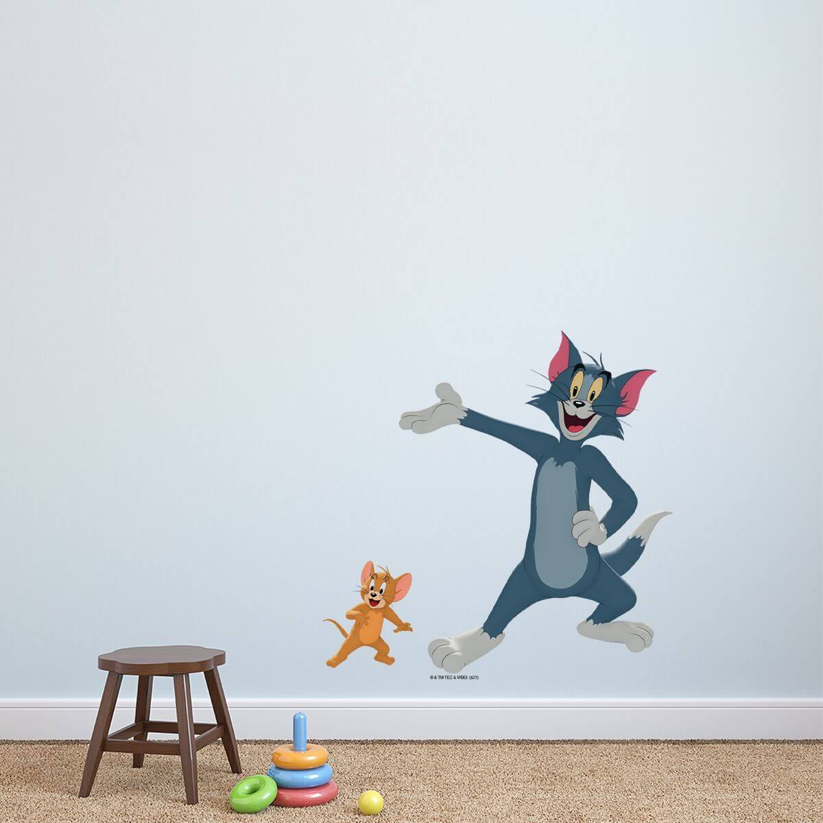 Kismet Decals Tom & Jerry: Welcome! Licensed Wall Sticker - Easy DIY Home & Room Decor Cartoon Wall Art - Kismet Decals