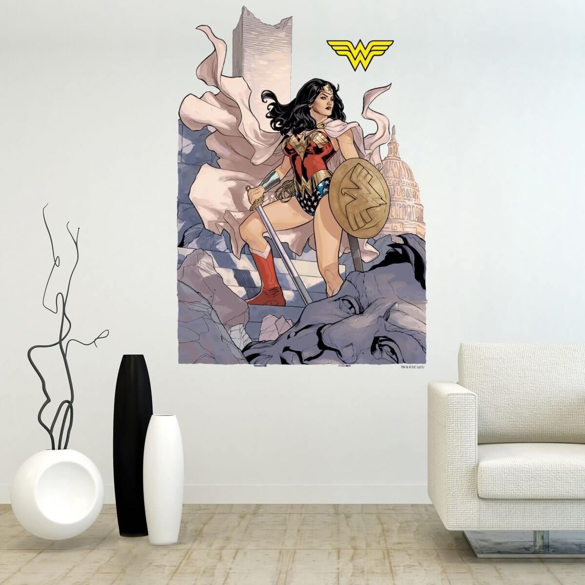 Kismet Decals Wonder Woman #13 Comic Cover Series Officially Licensed Wall Sticker - Easy DIY DC Comics Home, Kids or Adult Bedroom, Office, Living Room Decor Wall Art - Kismet Decals
