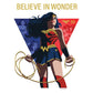Kismet Decals Wonder Woman Believe in Wonder Officially Licensed Wall Sticker - Easy DIY DC Comics Home, Kids or Adult Bedroom, Office, Living Room Decor Wall Art - Kismet Decals