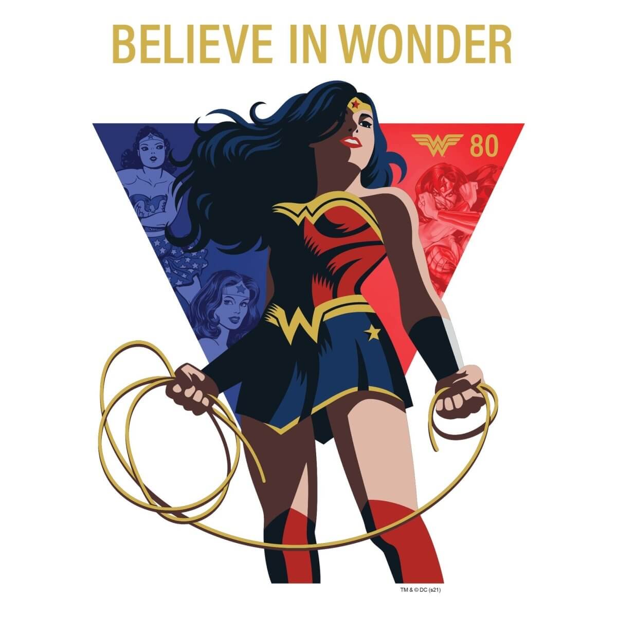 Kismet Decals Wonder Woman Believe in Wonder Officially Licensed Wall Sticker - Easy DIY DC Comics Home, Kids or Adult Bedroom, Office, Living Room Decor Wall Art - Kismet Decals