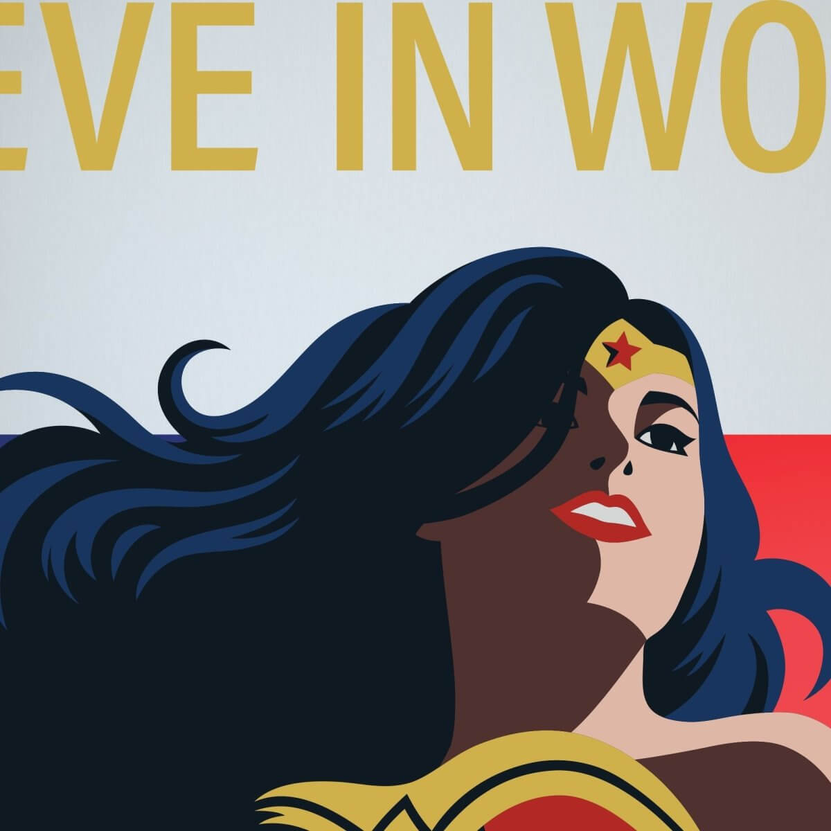Kismet Decals Wonder Woman Believe in Wonder Officially Licensed Wall Sticker - Easy DIY DC Comics Home, Kids or Adult Bedroom, Office, Living Room Decor Wall Art - Kismet Decals