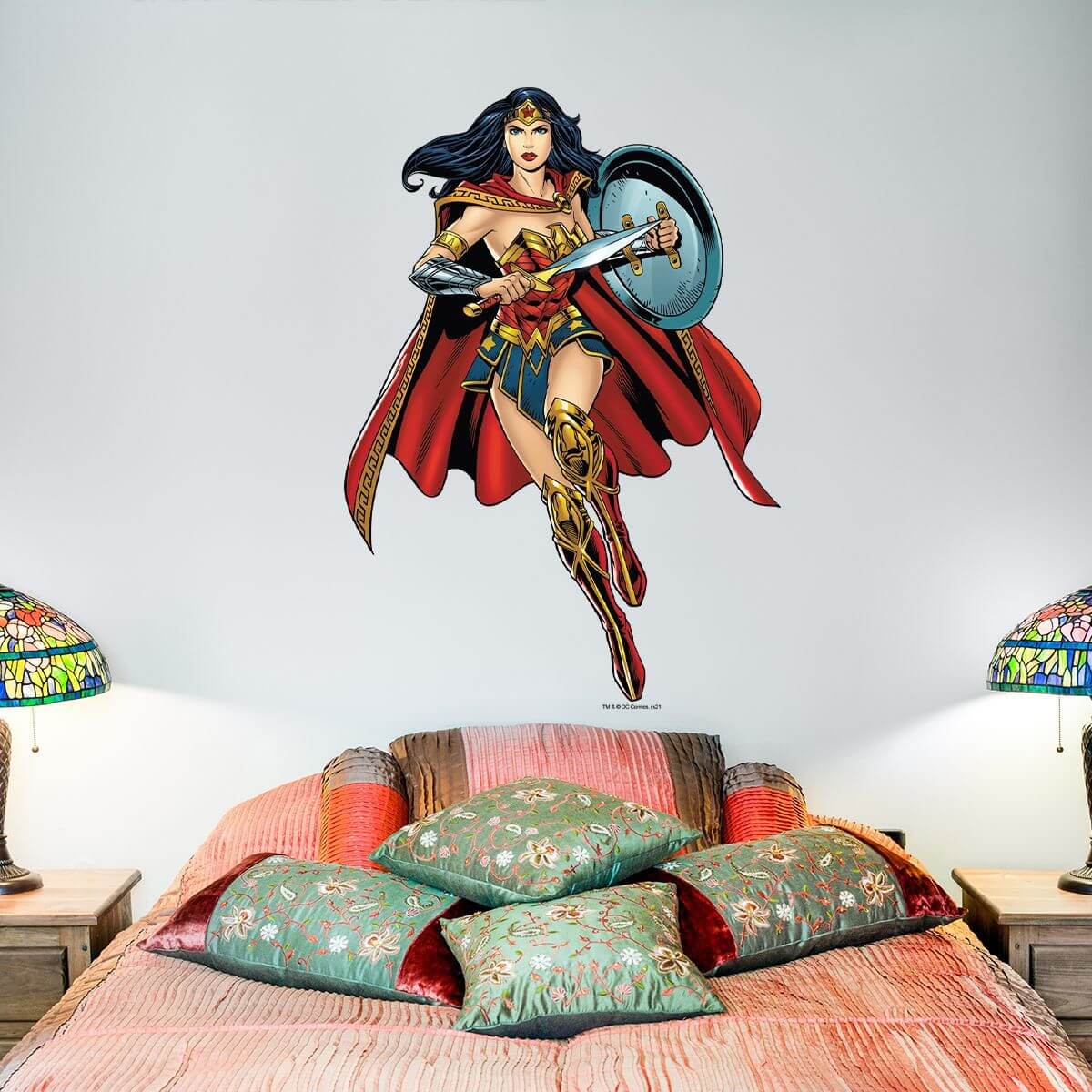 Kismet Decals Wonder Woman Combat Ready Licensed Wall Sticker - Easy DIY Justice League Home & Room Decor Wall Art - Kismet Decals